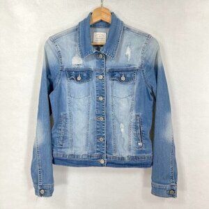 En Jean Premium Collection Distressed Light Wash Trucker Jean Jacket M
